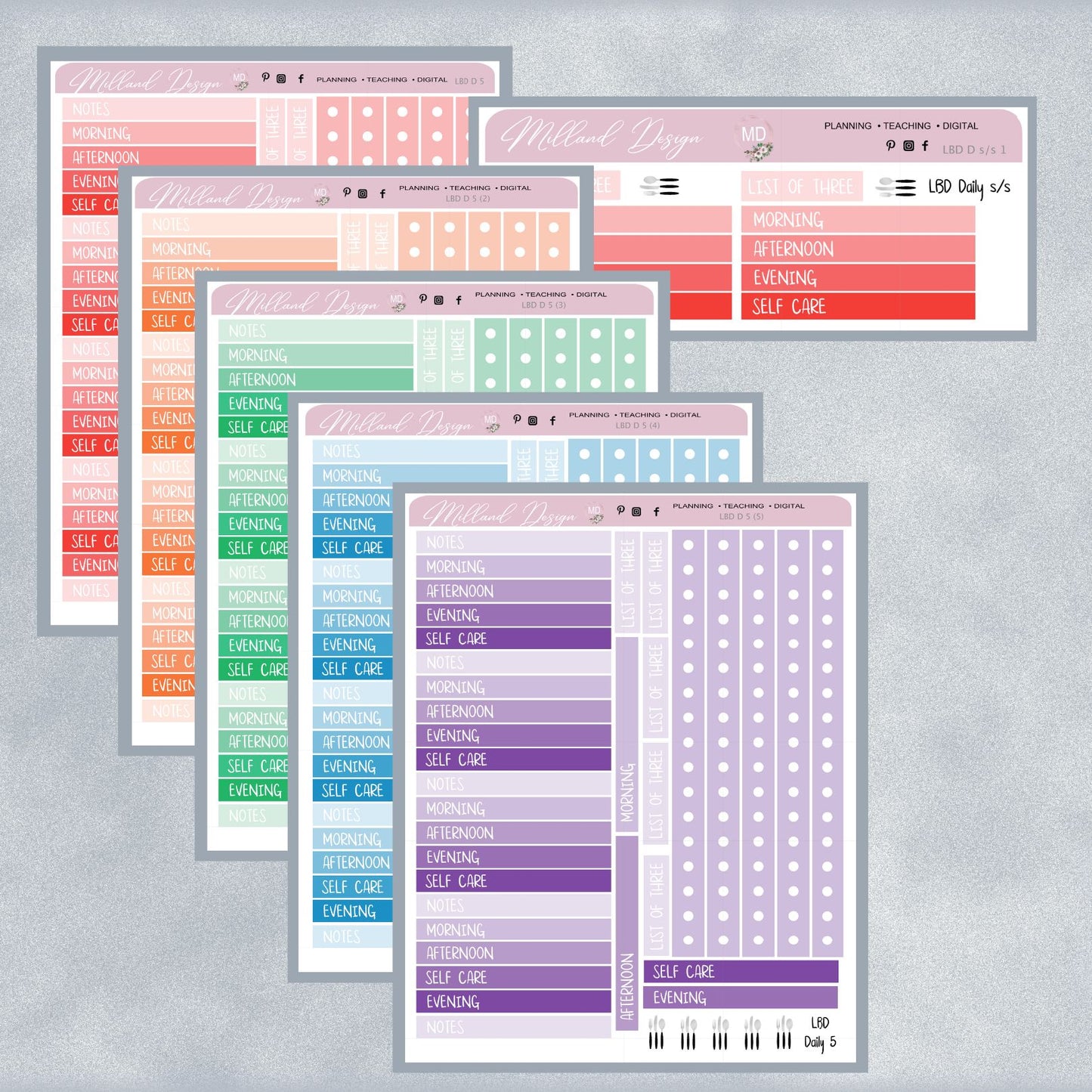 LBD Functional DAILY Stickers - 5 days / Sat & Sun