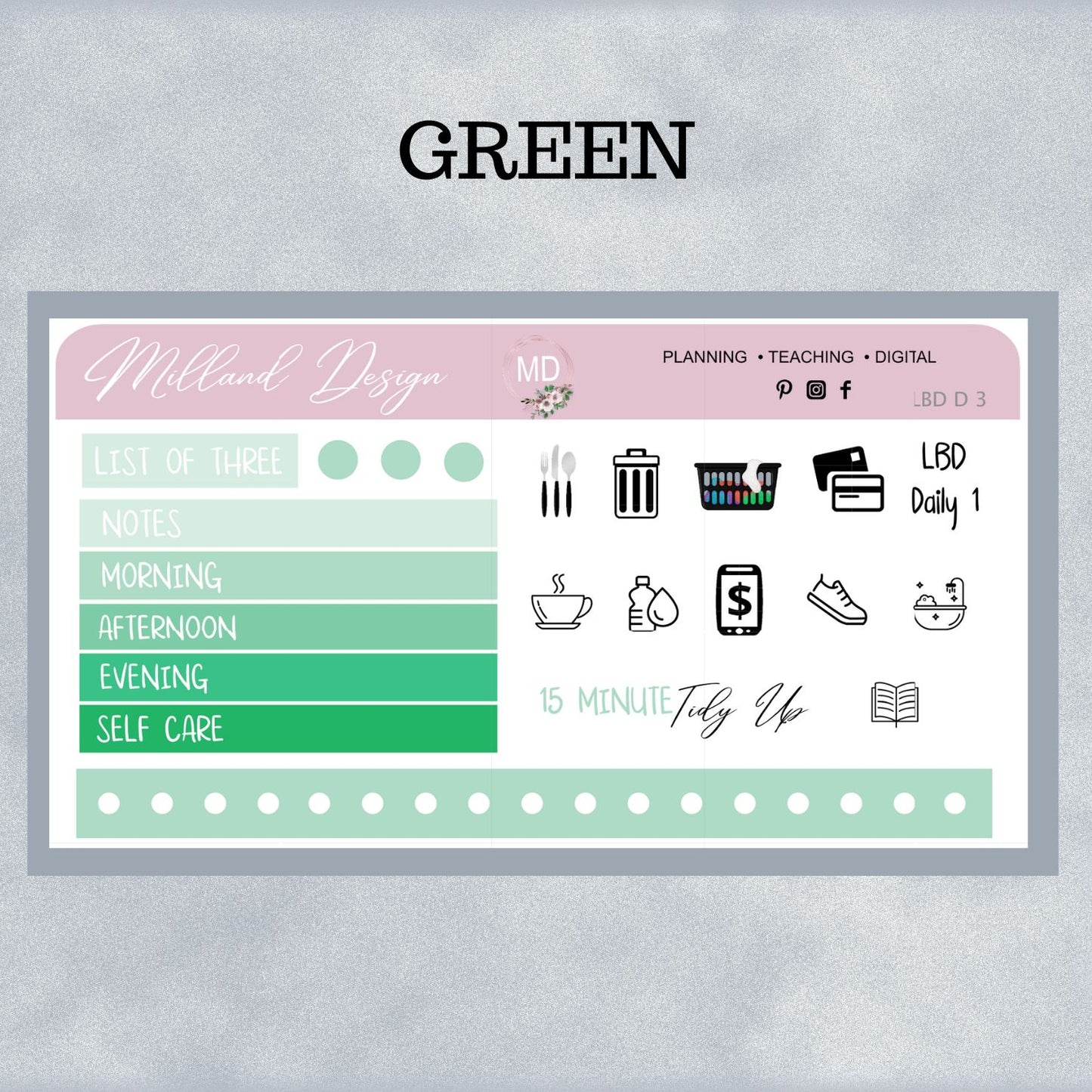 LBD Functional DAILY stickers - Single Day