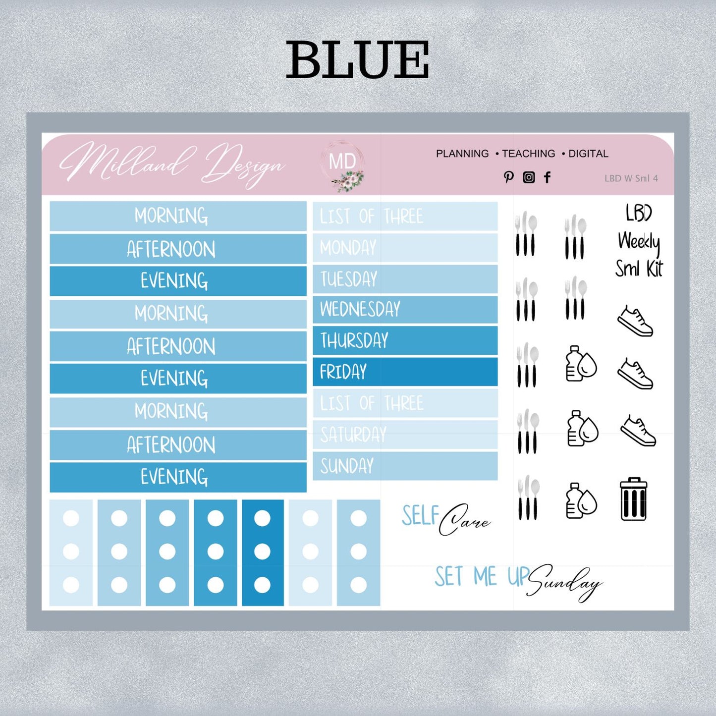 LBD Functional WEEKLY sticker sheet