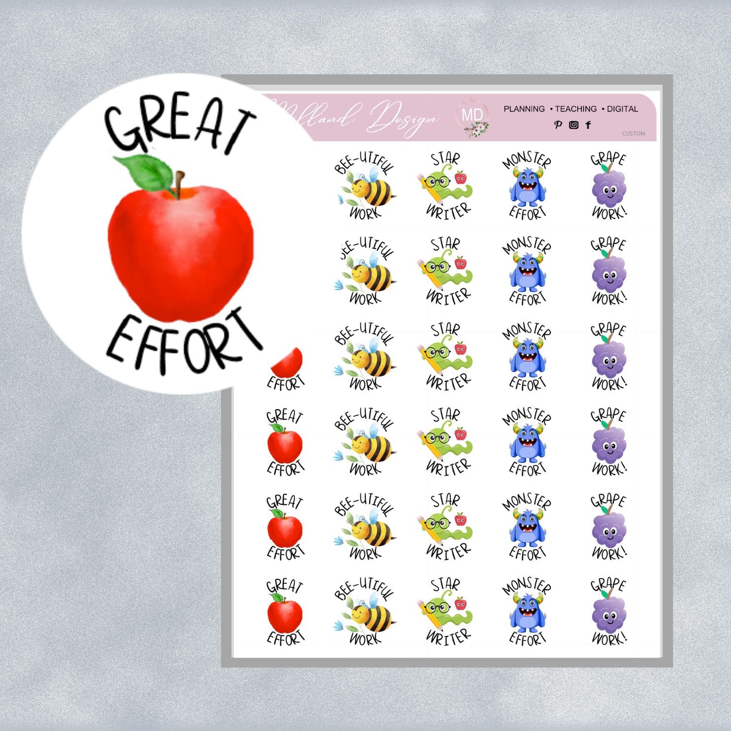 Mixed Sheet General Merit Stickers