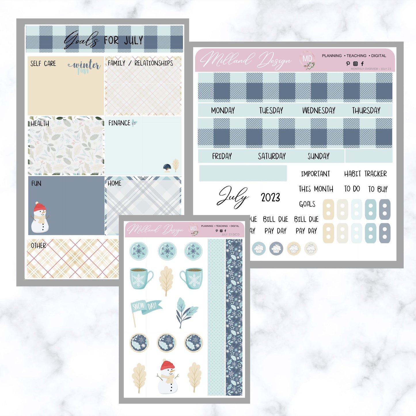 2023 - LBD Monthly Dashboard, Monthly overview and Deco stickers
