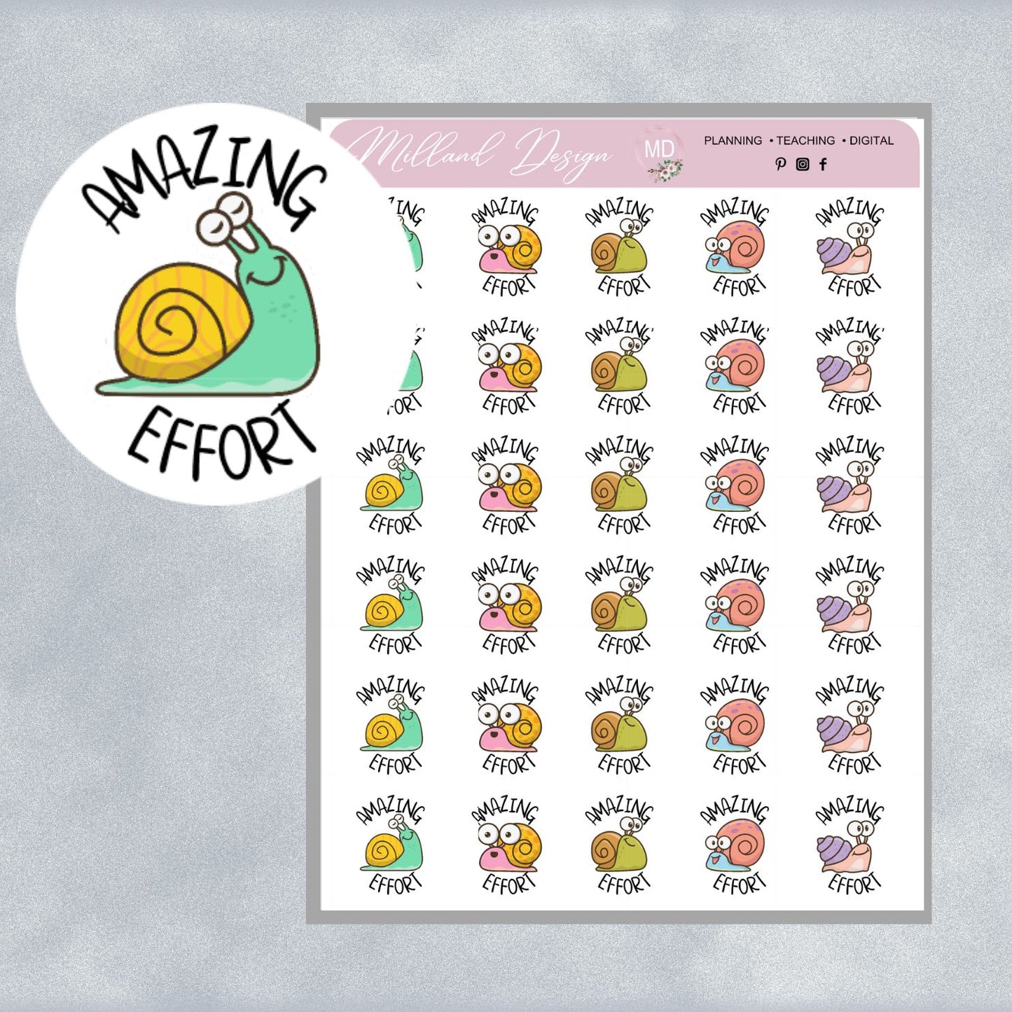 Snails General Merit Stickers