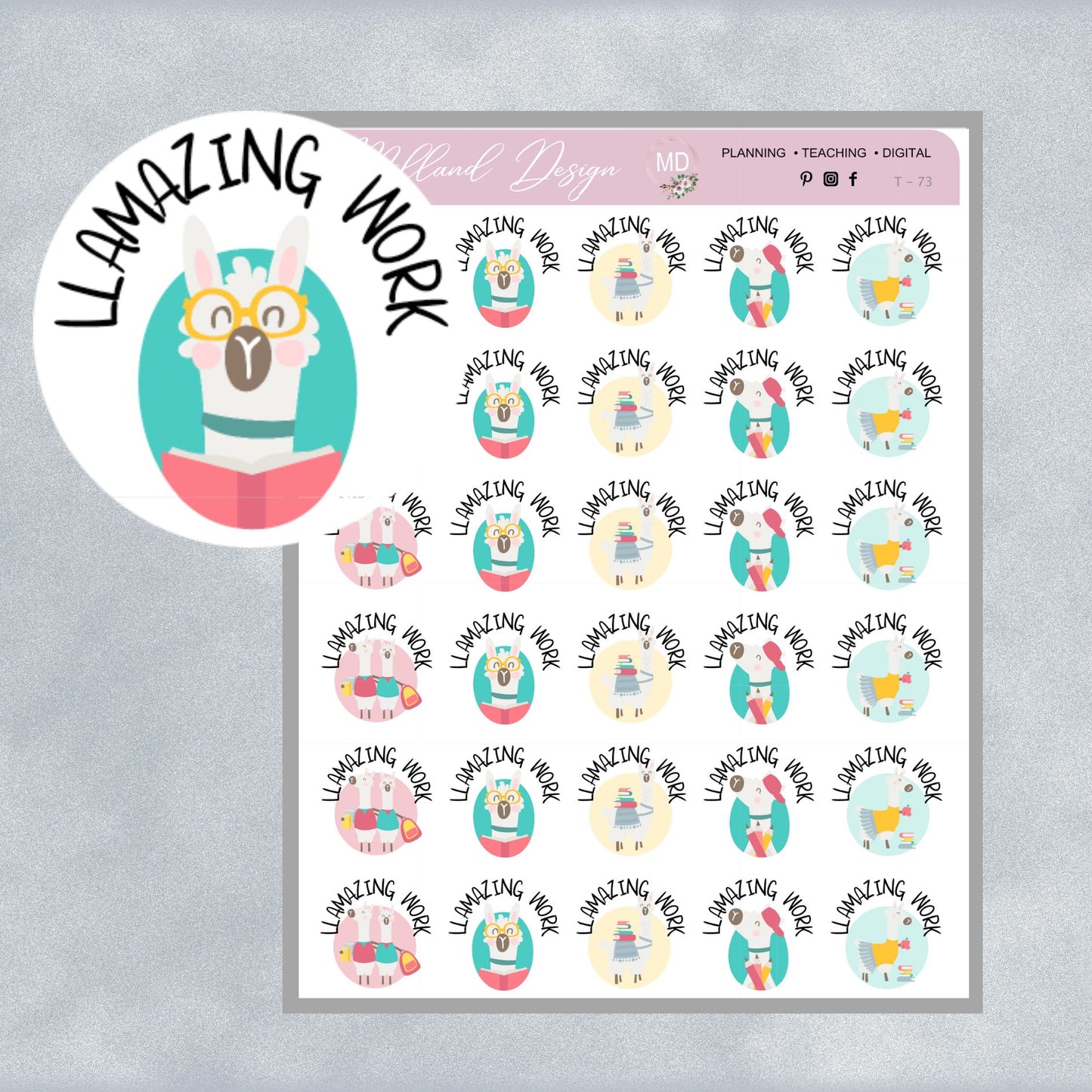 Llama General Merit Stickers
