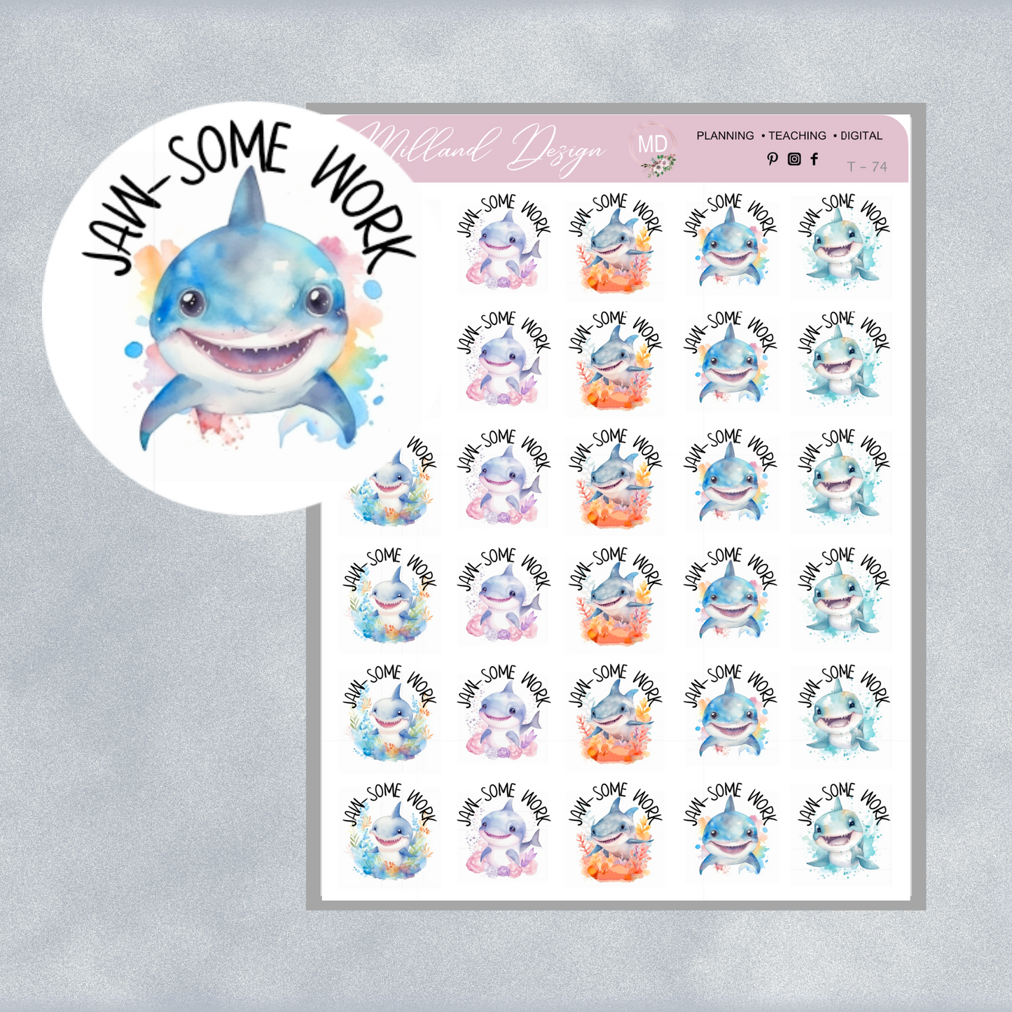 Shark General Merit Stickers