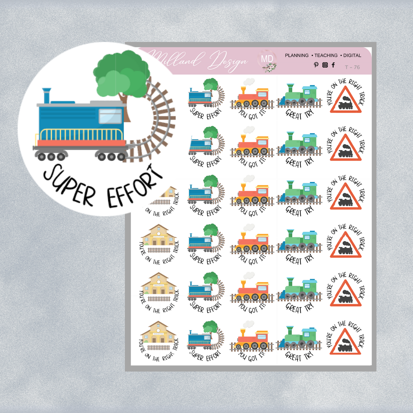 Train General Merit Stickers