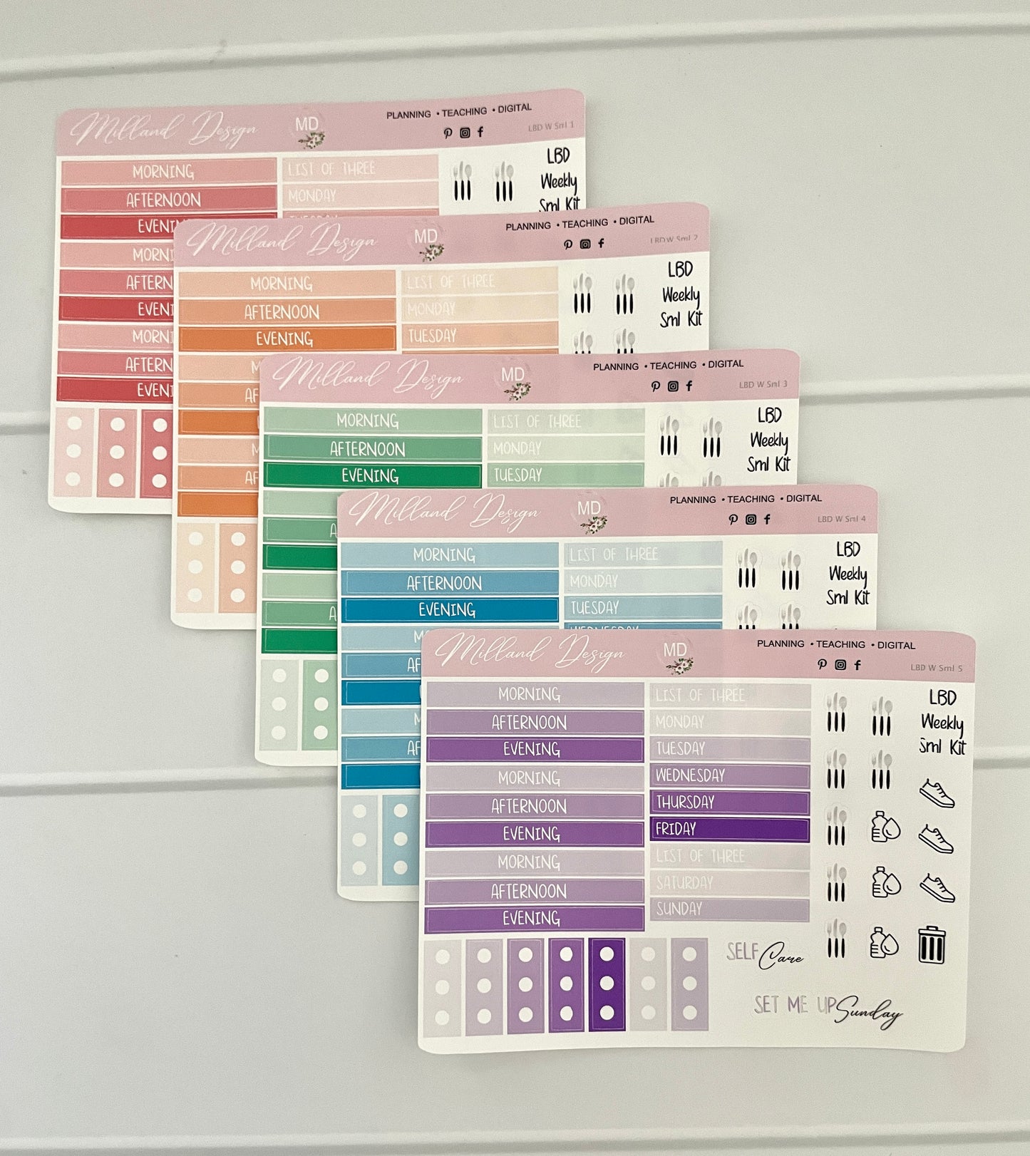 LBD Functional WEEKLY sticker sheet