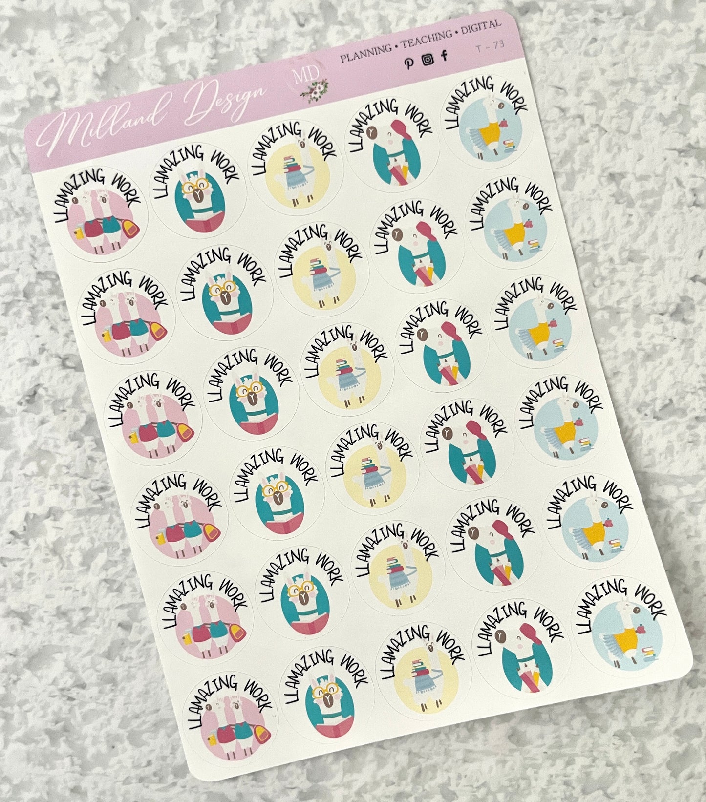 Llama General Merit Stickers