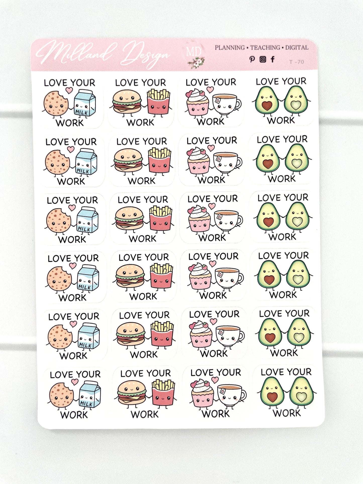Love Your Work - Kawaii General Merit Stickers