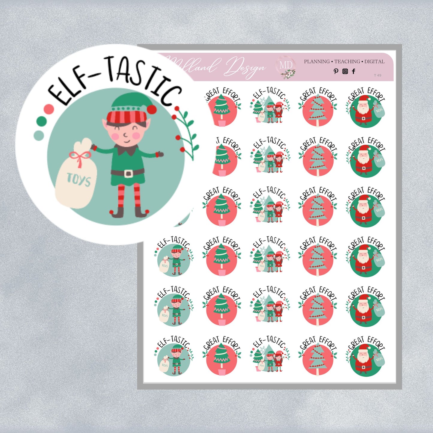 Christmas Elves General Merit Stickers