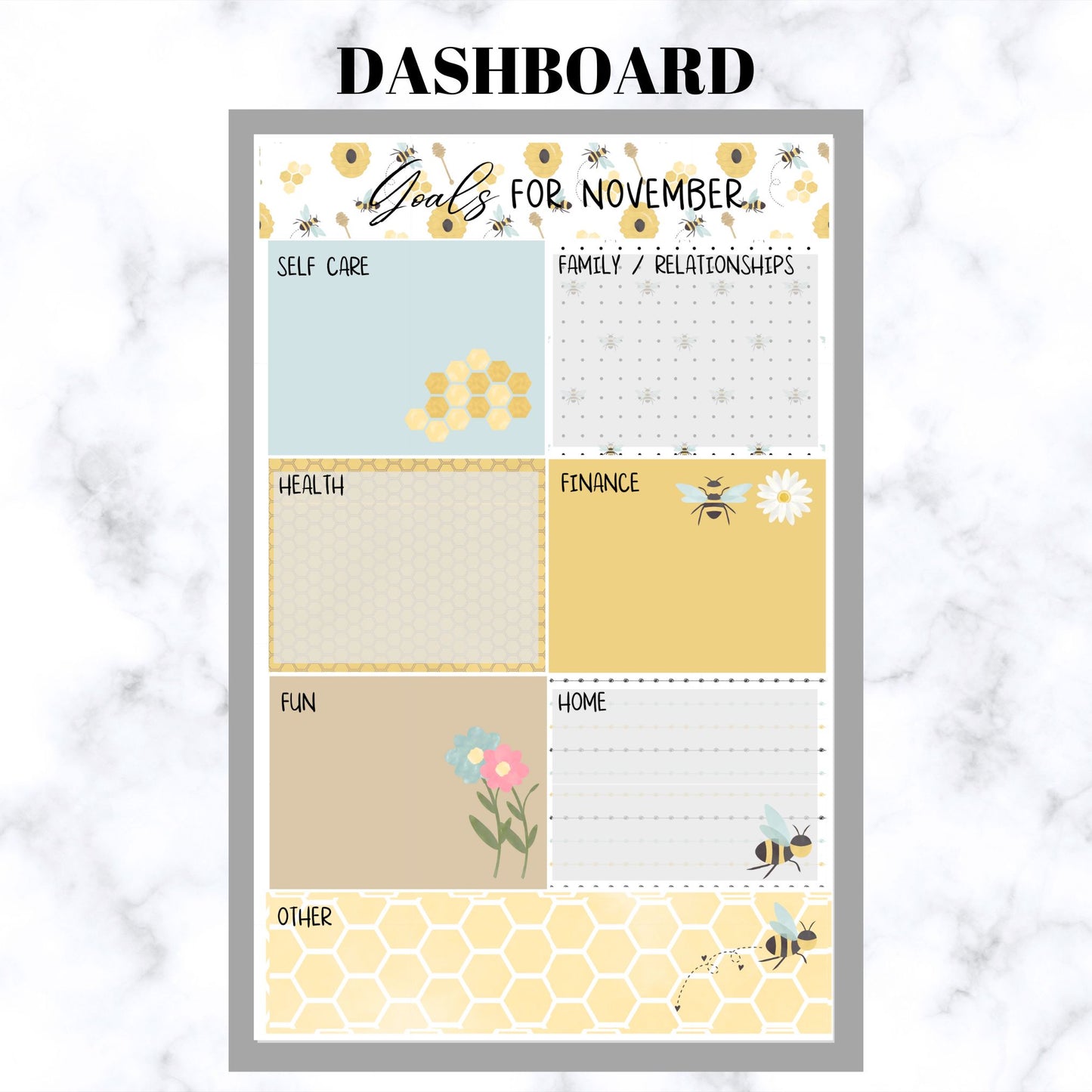 November LBD Signature Dashboard, Monthly overview and Deco stickers