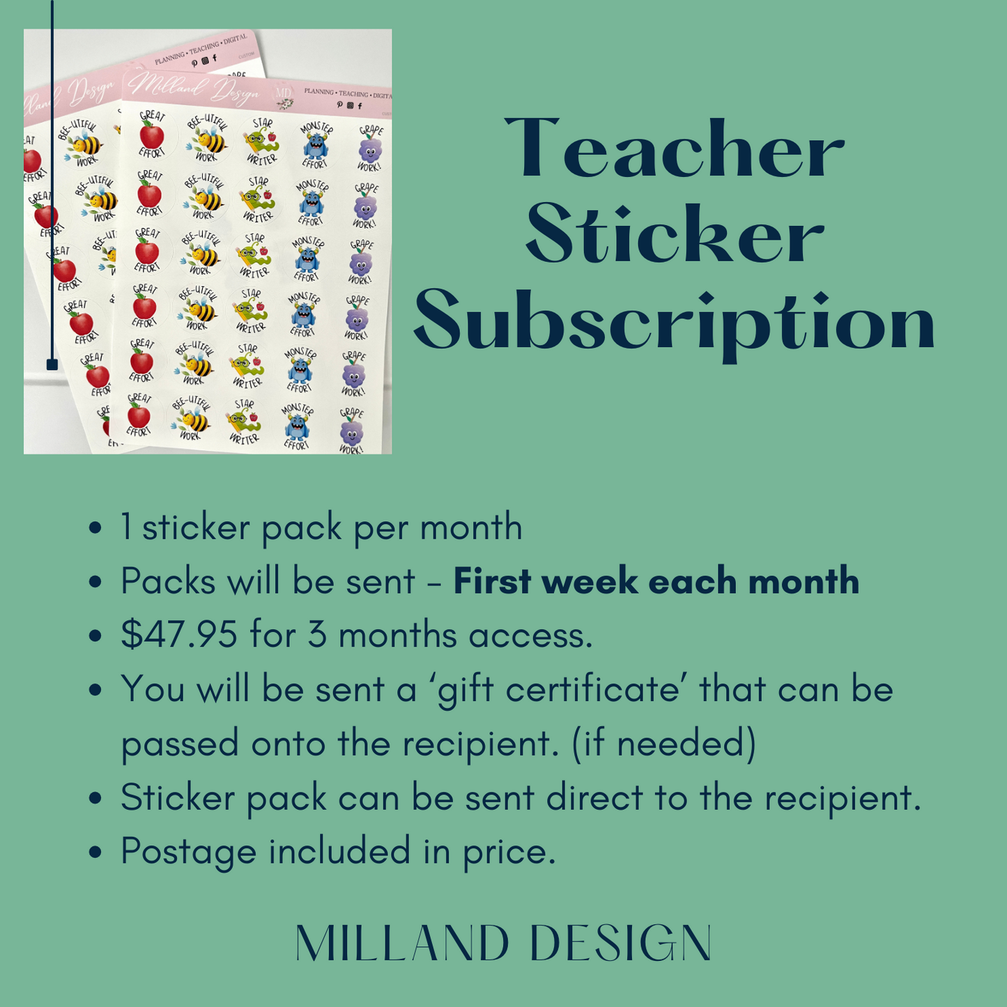 3 Month Sticker Subscription