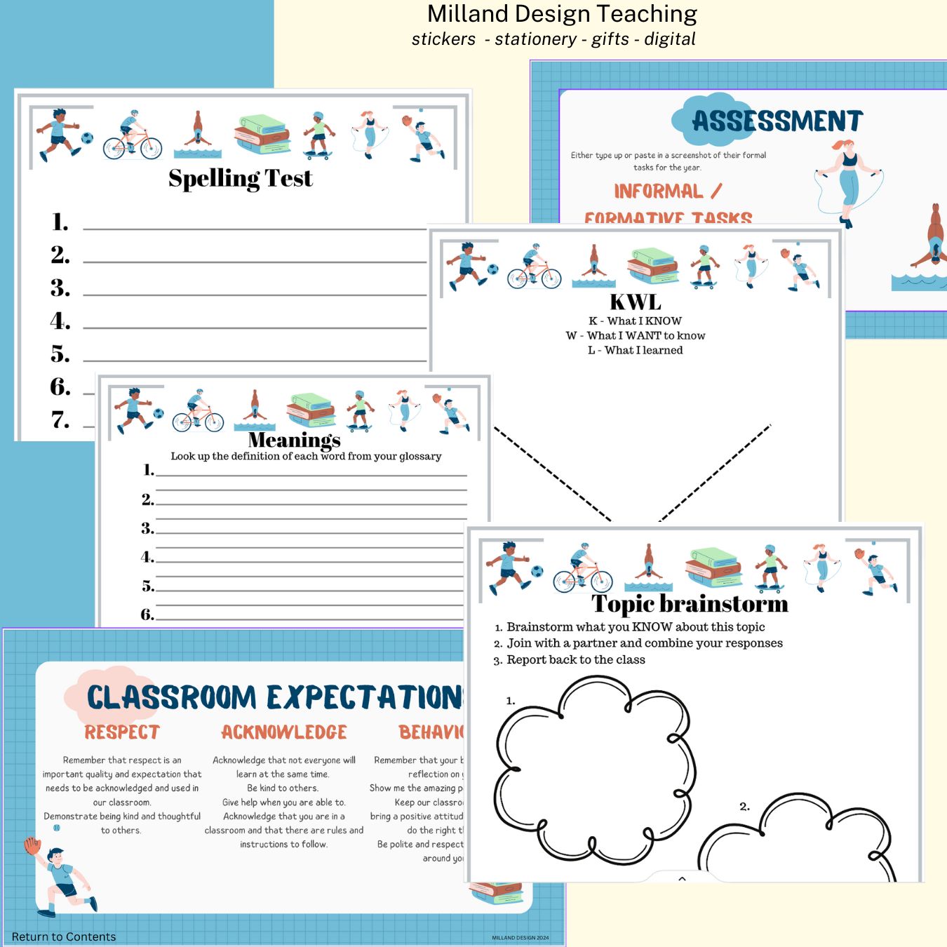 Physical Education Introductory Paragraph and Literacy Activities