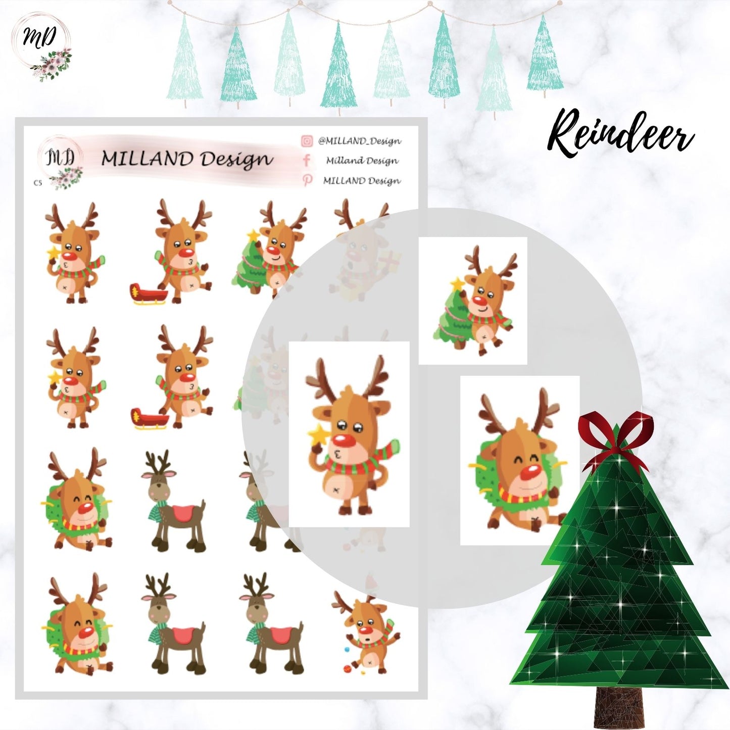 Reindeer Decorative Stickers
