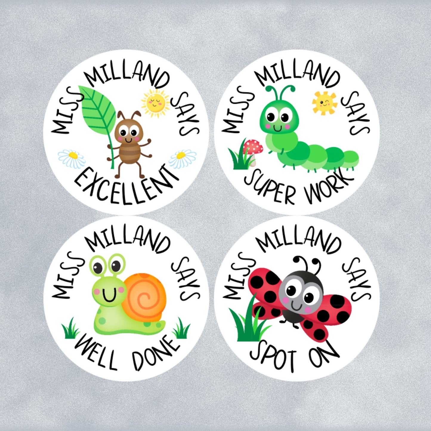 Cute Bugs Custom Personalised Teaching Stickers