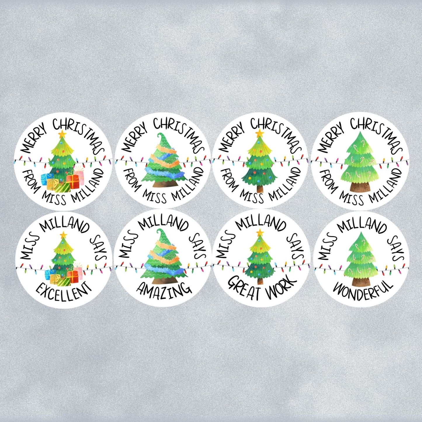 Christmas Trees - Personalised Merit Stickers