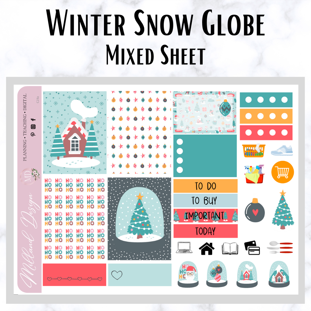 Winter Snow Globe Planner Mini Kit