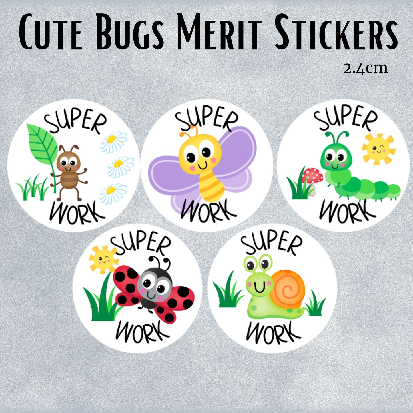 Cute Bugs General Merit Stickers