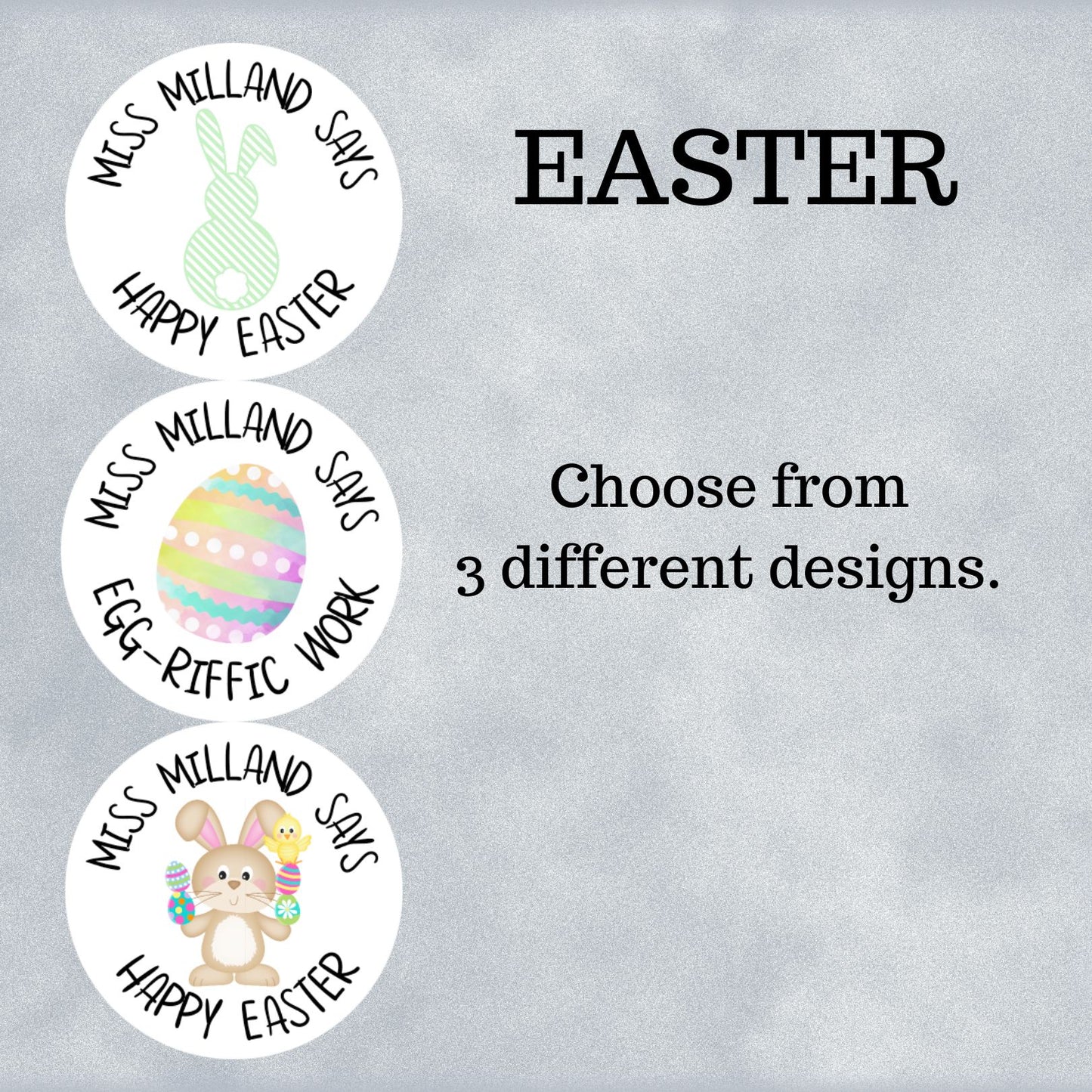 Easter Personalised teaching sticker merits with bunny and eggs - Sticker Products