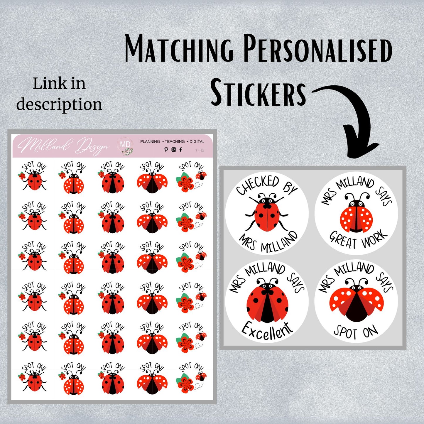 Ladybug General Merit Stickers