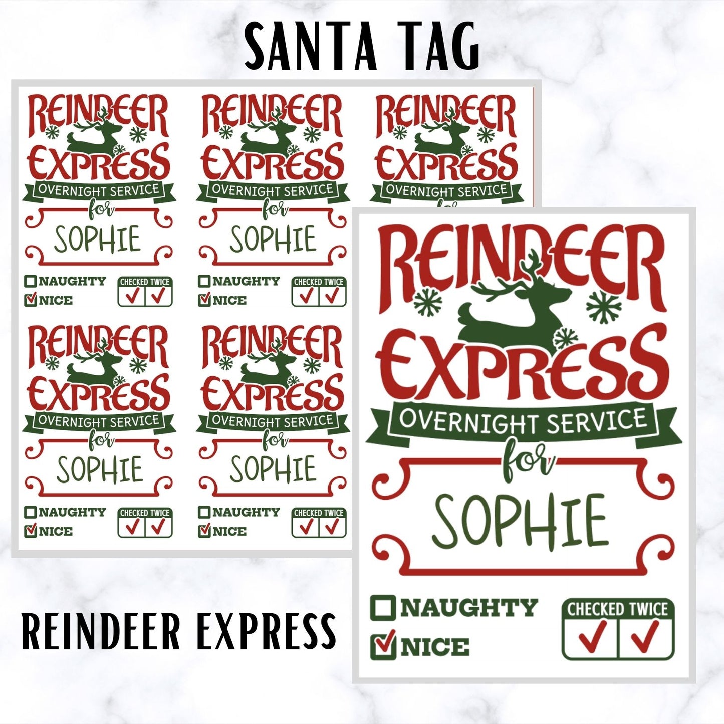 Santa Sticker tags for Christmas