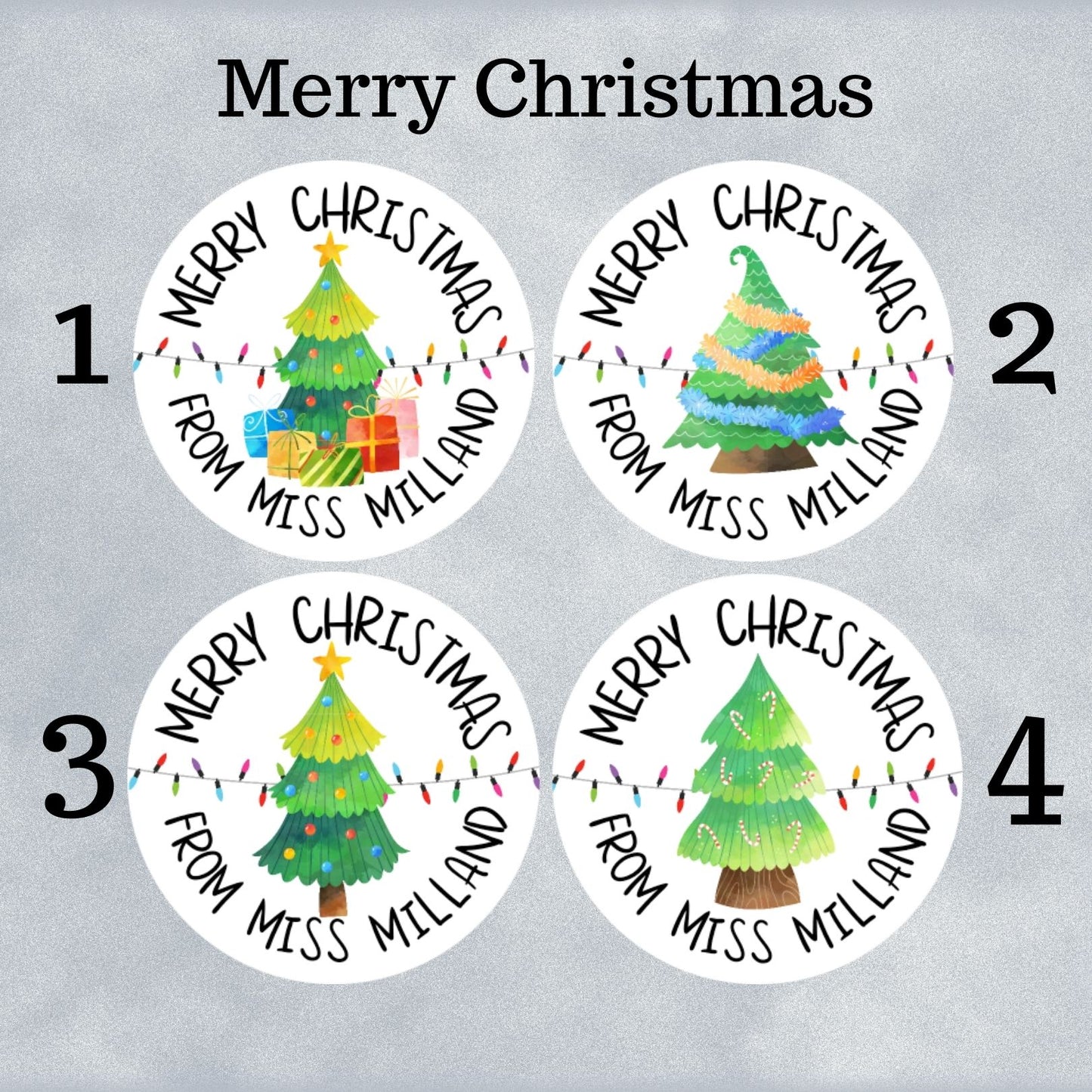 Christmas Trees - Personalised Merit Stickers