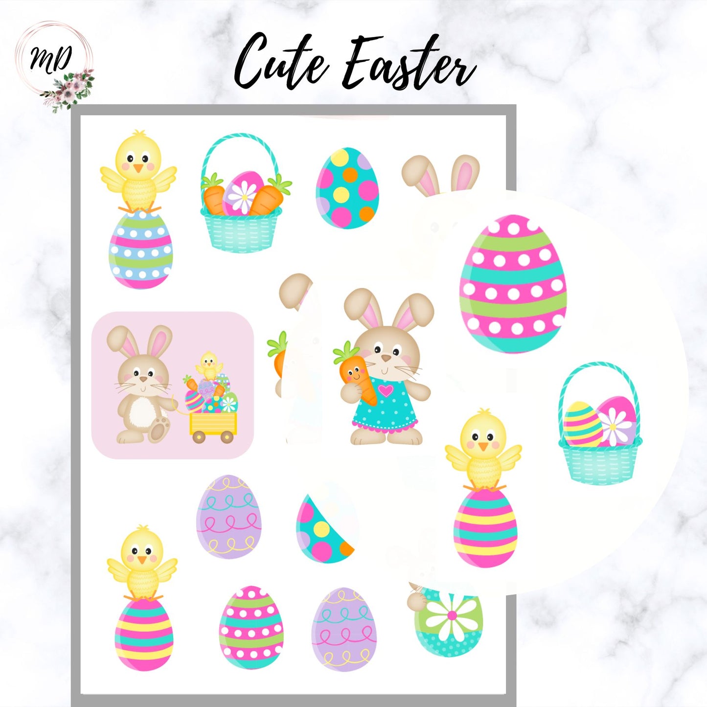 Cute Easter Decorative Sticker Sheet