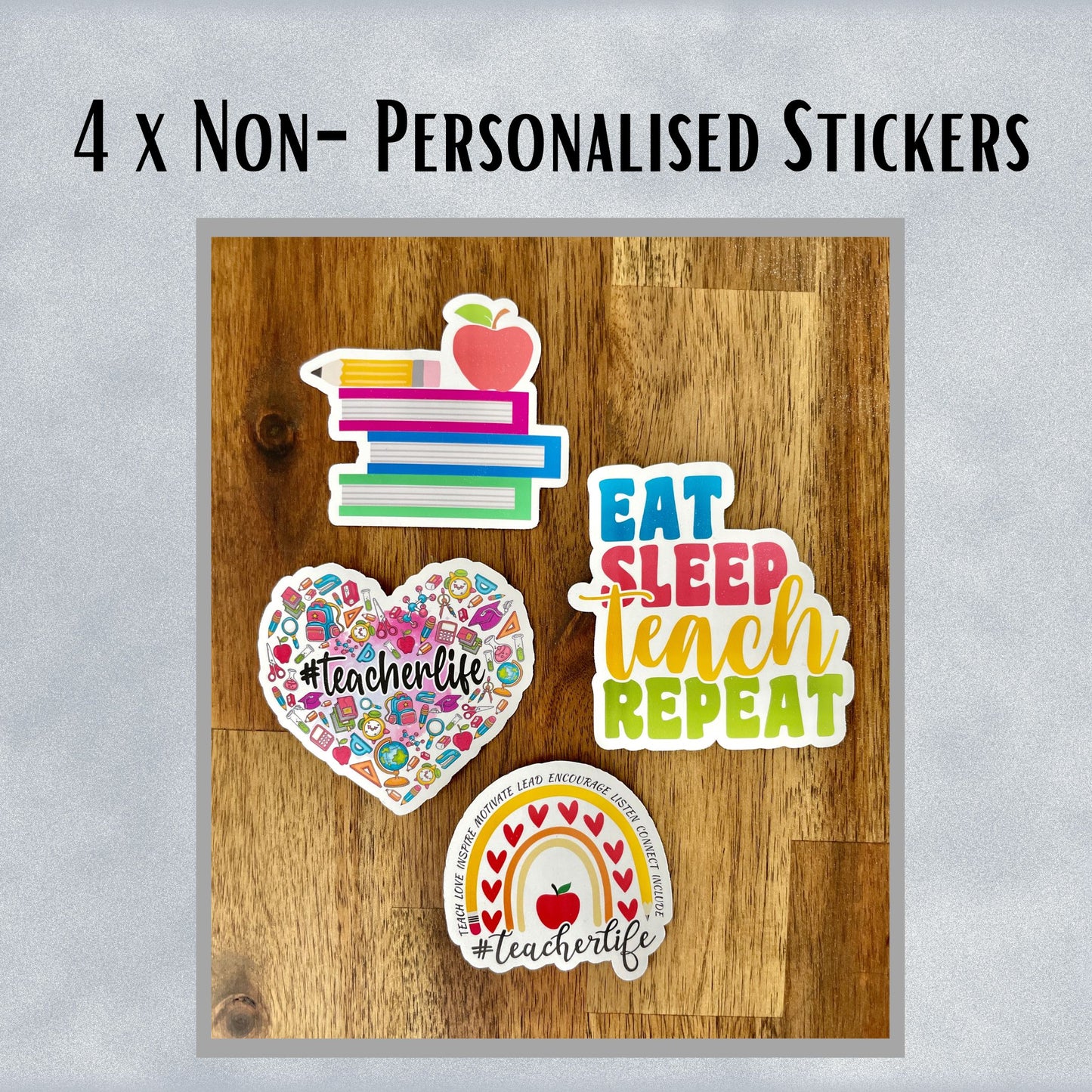 Personalised Teacher Waterproof Die Cut Stickers