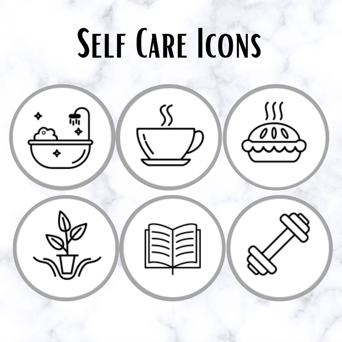 Self Care Icons for Planners