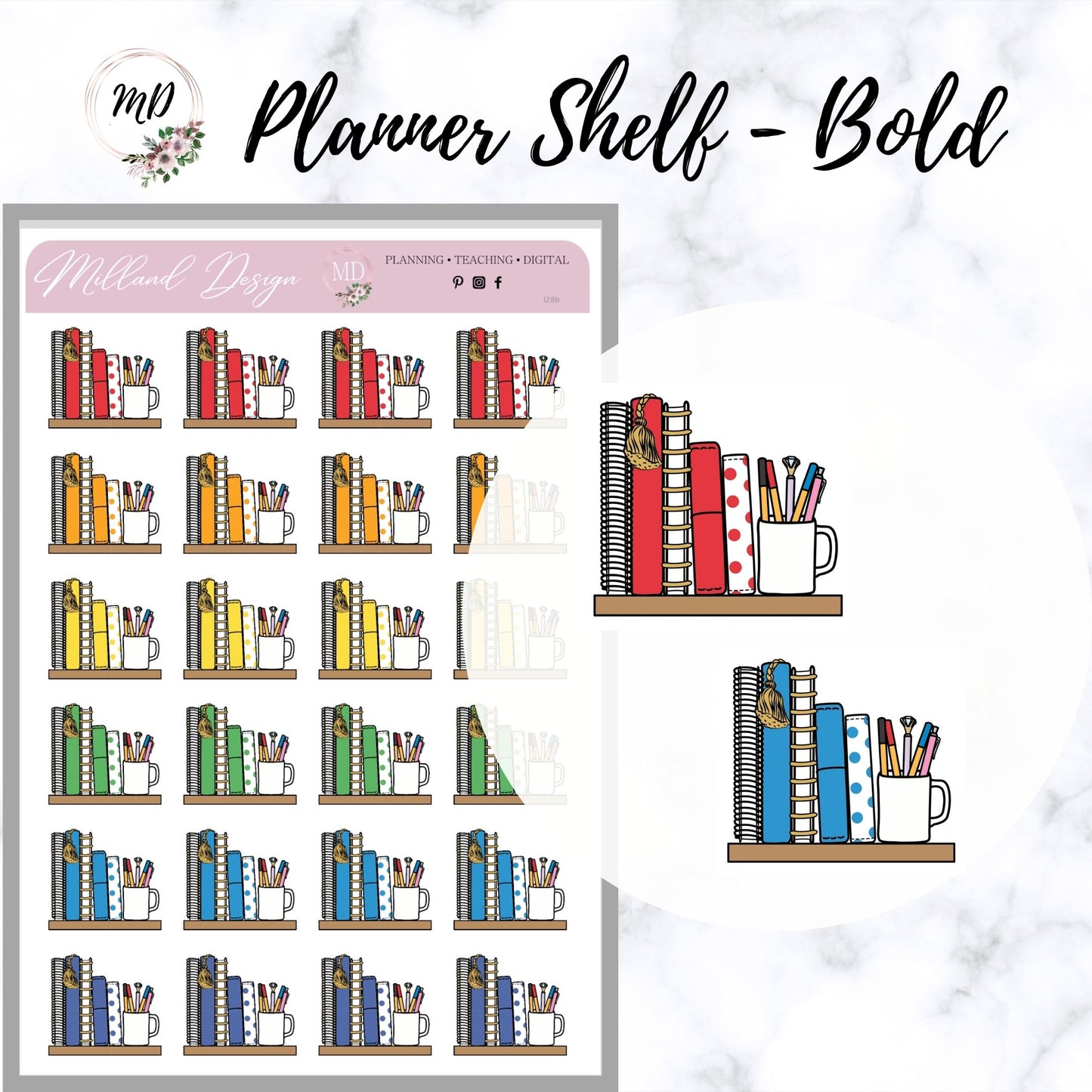 Planner Shelf Planner Icon Sticker