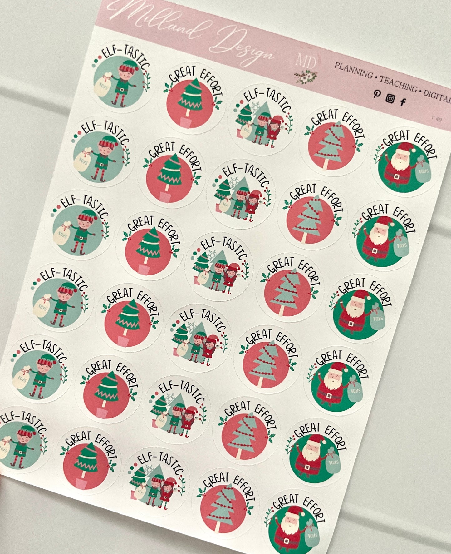 Christmas Elves General Merit Stickers