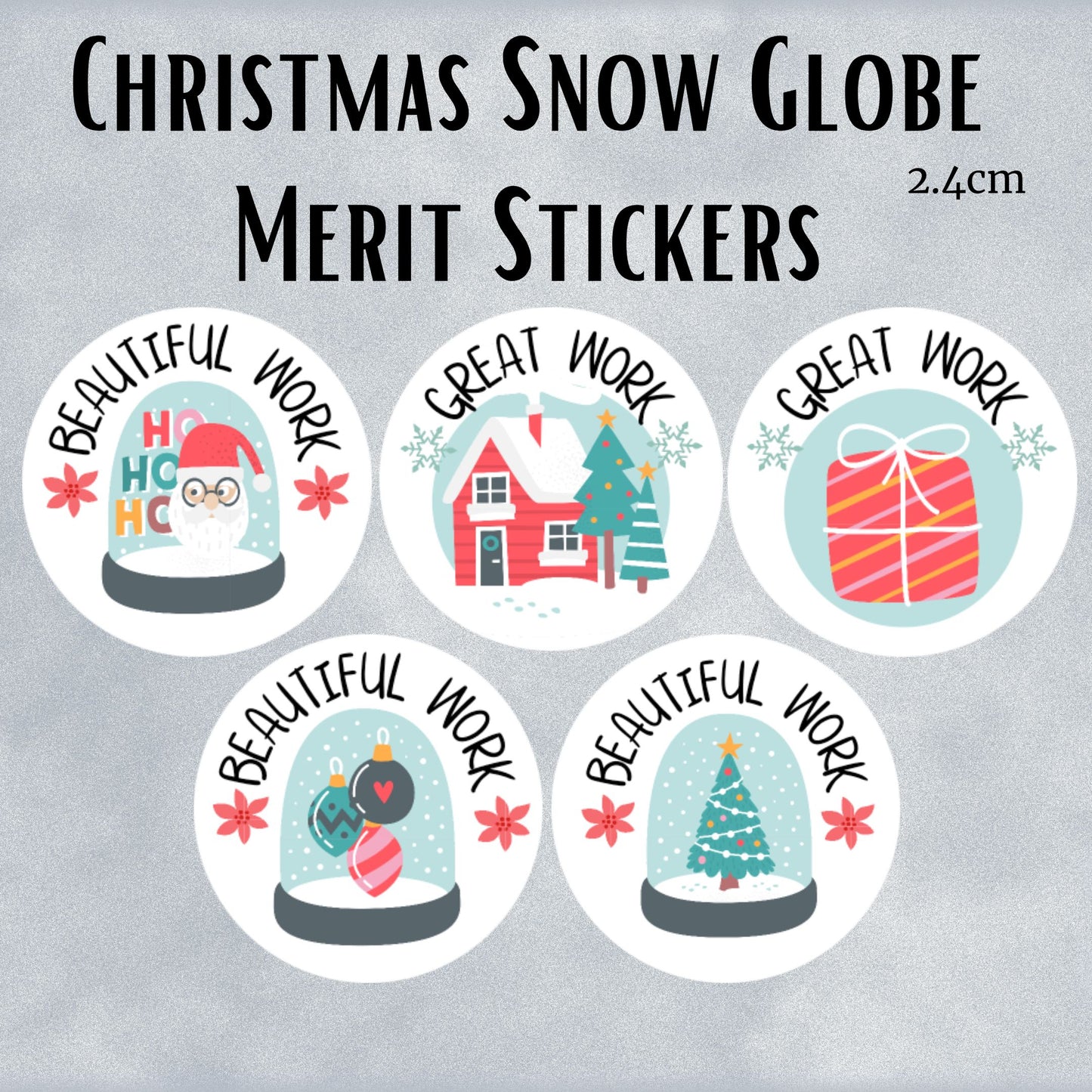 Christmas Snow Globe General Merit Stickers