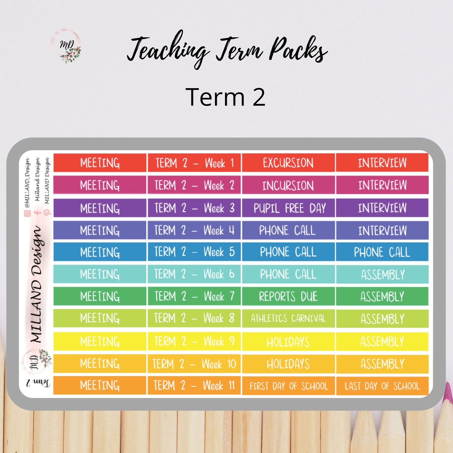 Teaching Term Sticker Planner Pack