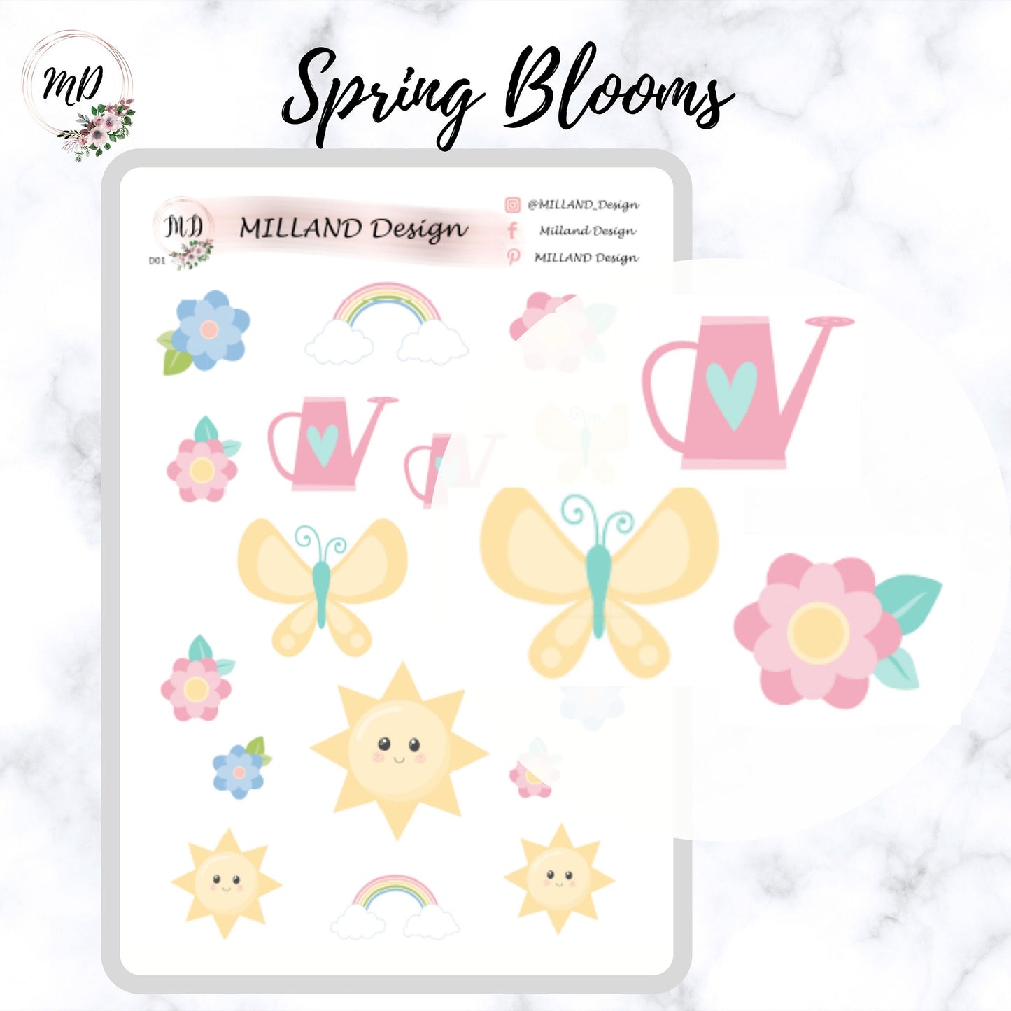 Spring Blooms Decorative Sticker