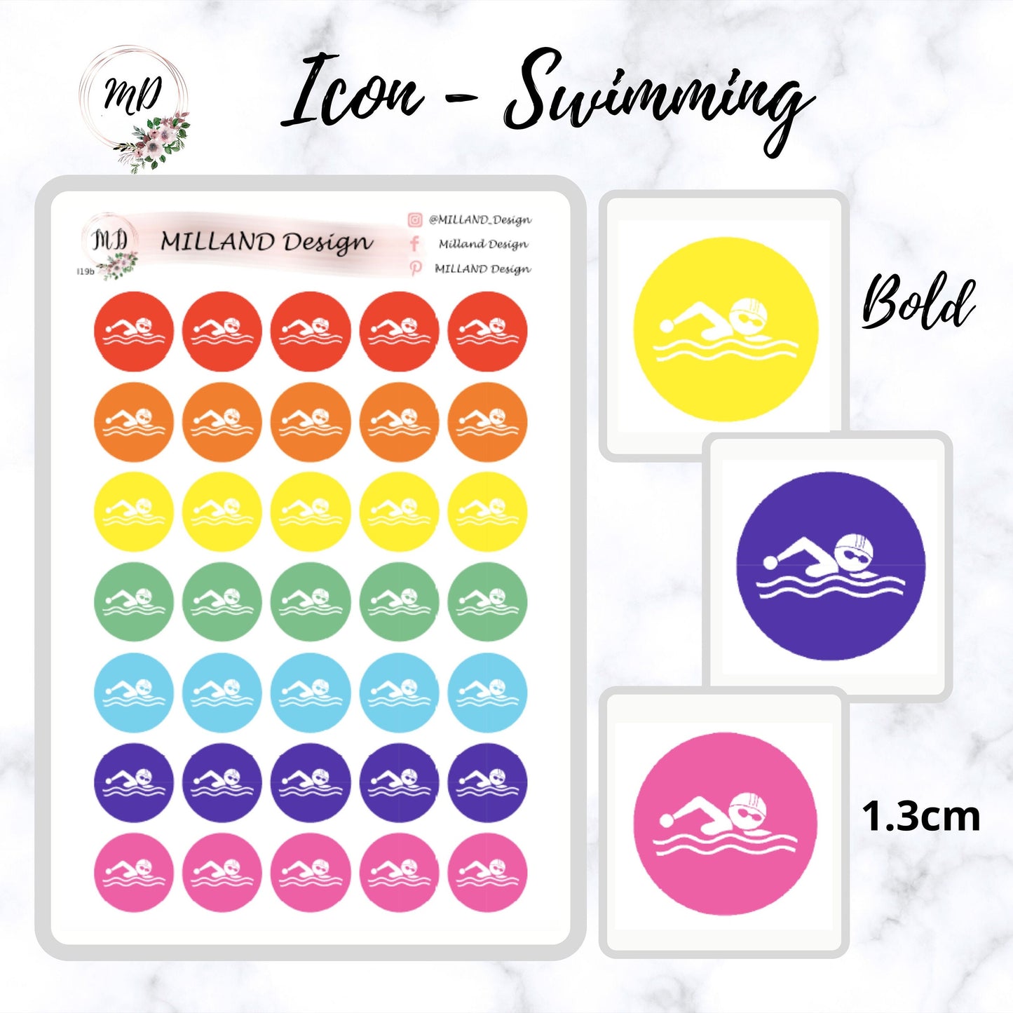 Swimming Icon Sticker