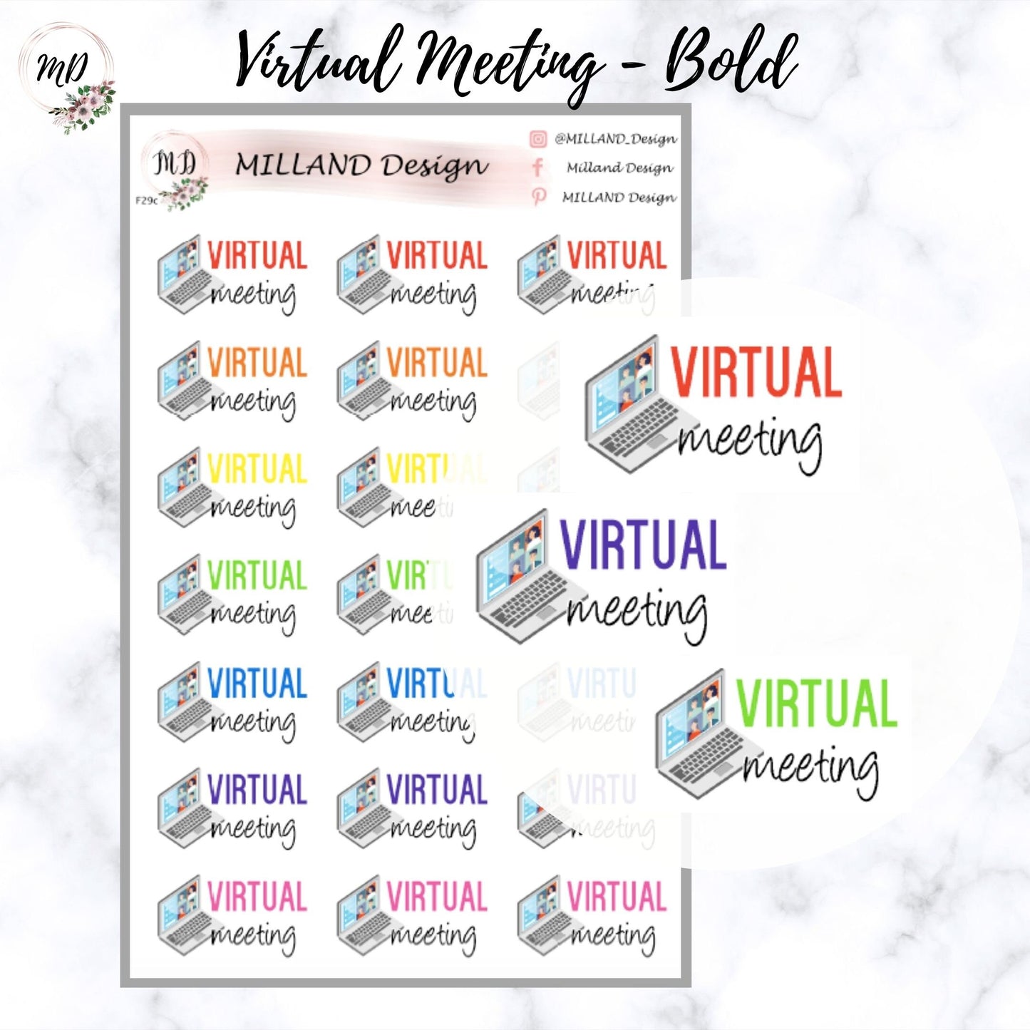 Virtual Meeting Functional Stickers