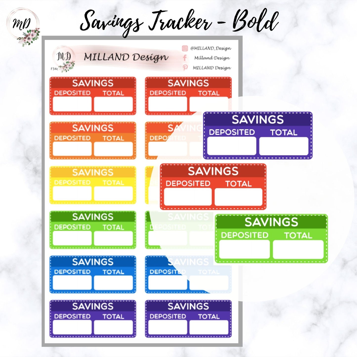 Savings Tracker Functional Sticker