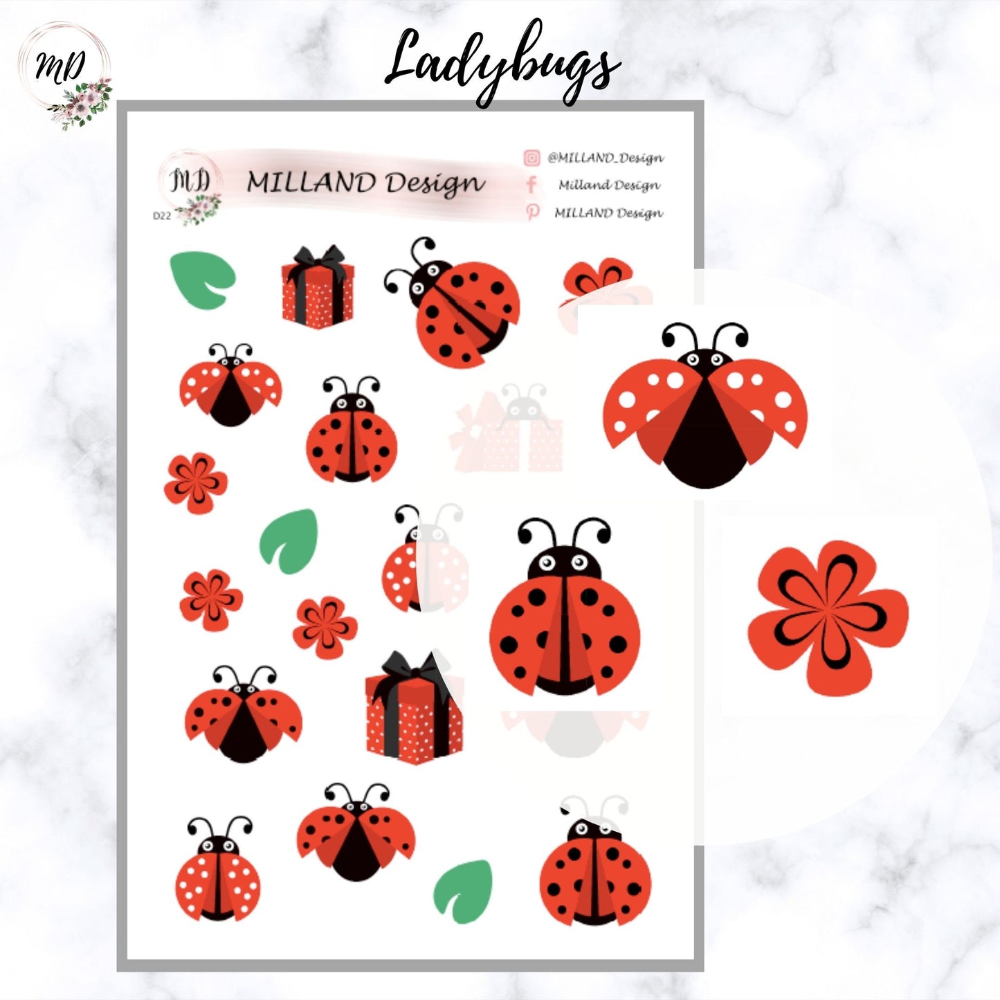 Ladybug Decorative Sticker