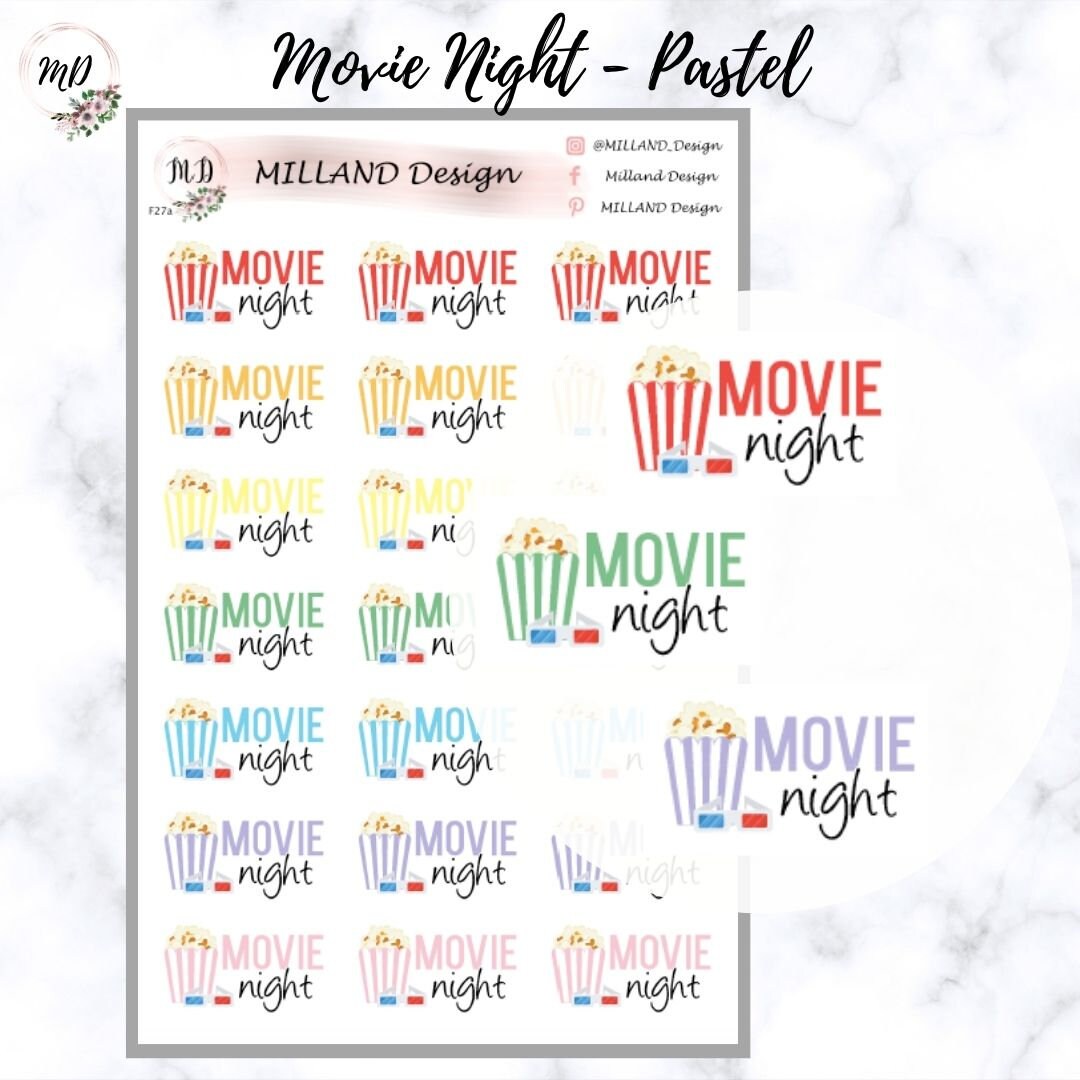 Movie Night Functional Sticker