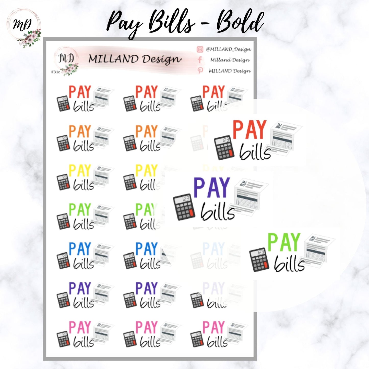 Pay Bills Functional Sticker