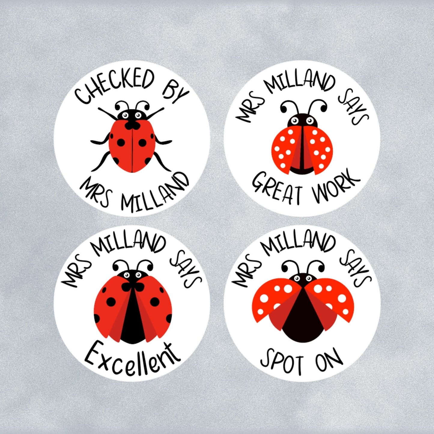 Ladybug Custom Personalised Teaching Stickers