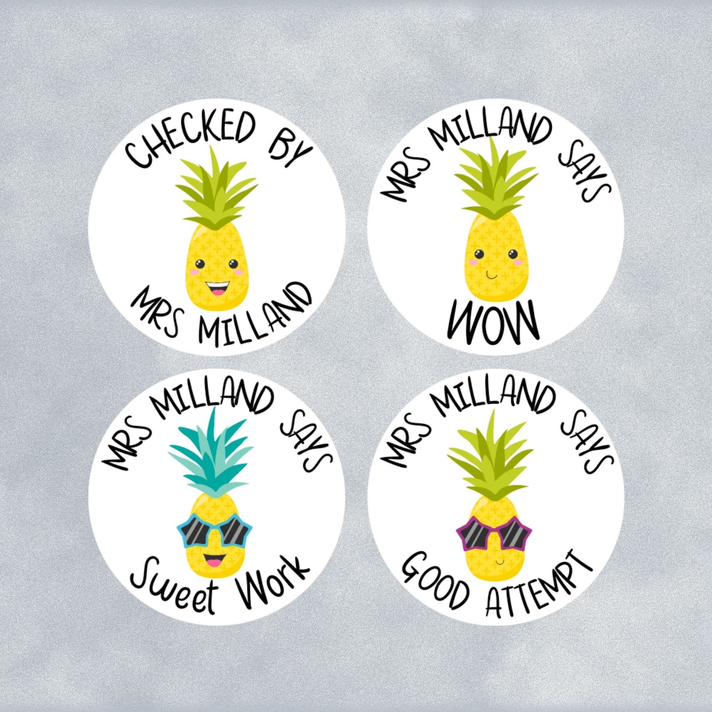 Pineapple Custom Personalised Teaching Stickers