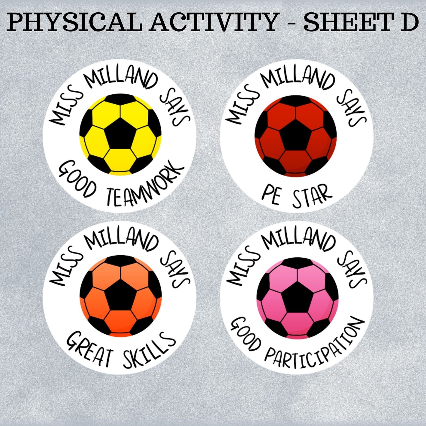 Physical Activity / Sport Custom Personalised Teaching Merits