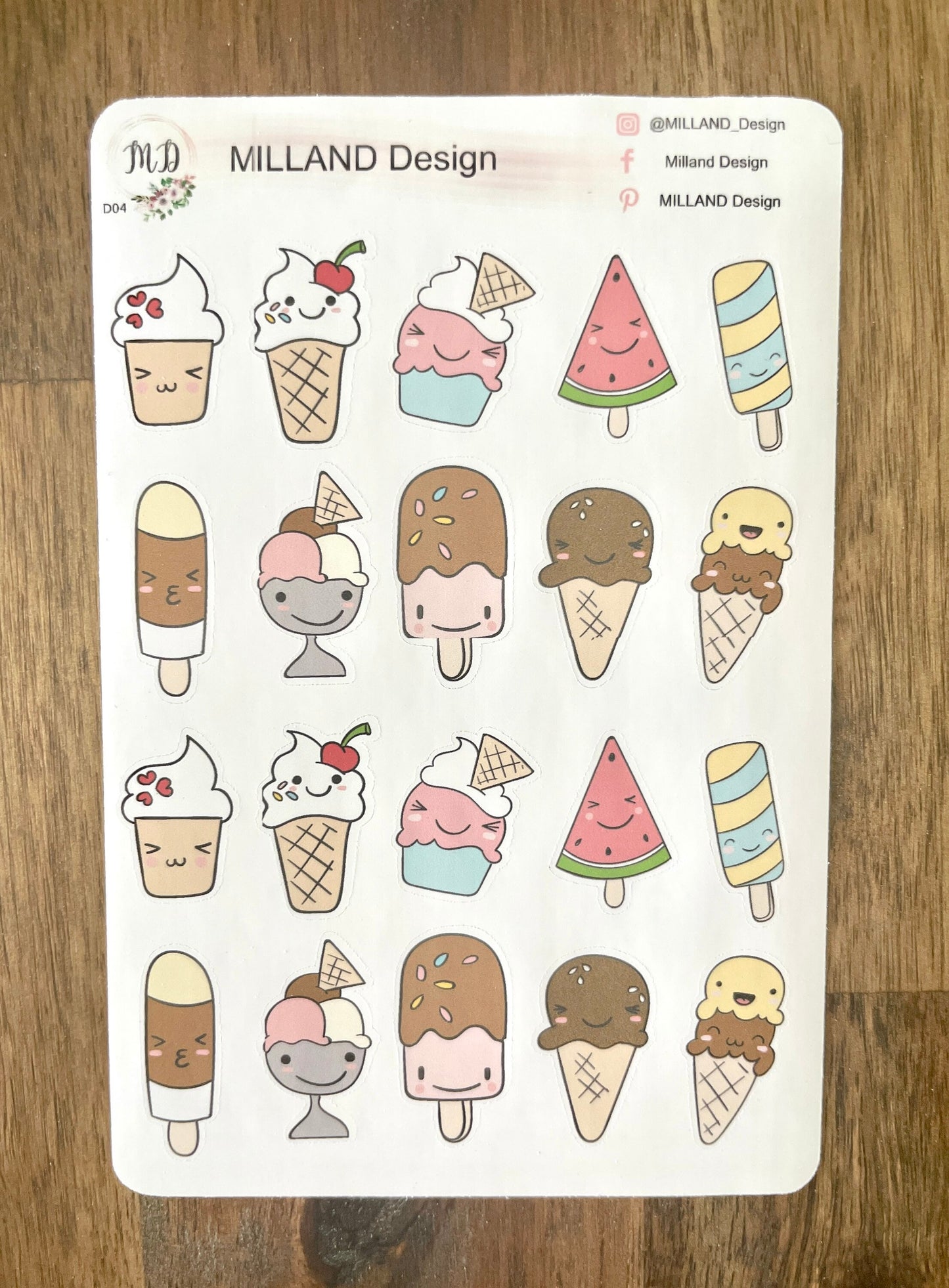 Ice Cream Decorative Sticker