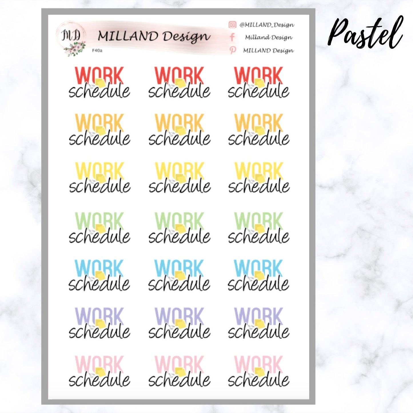 Work Schedule Functional Sticker