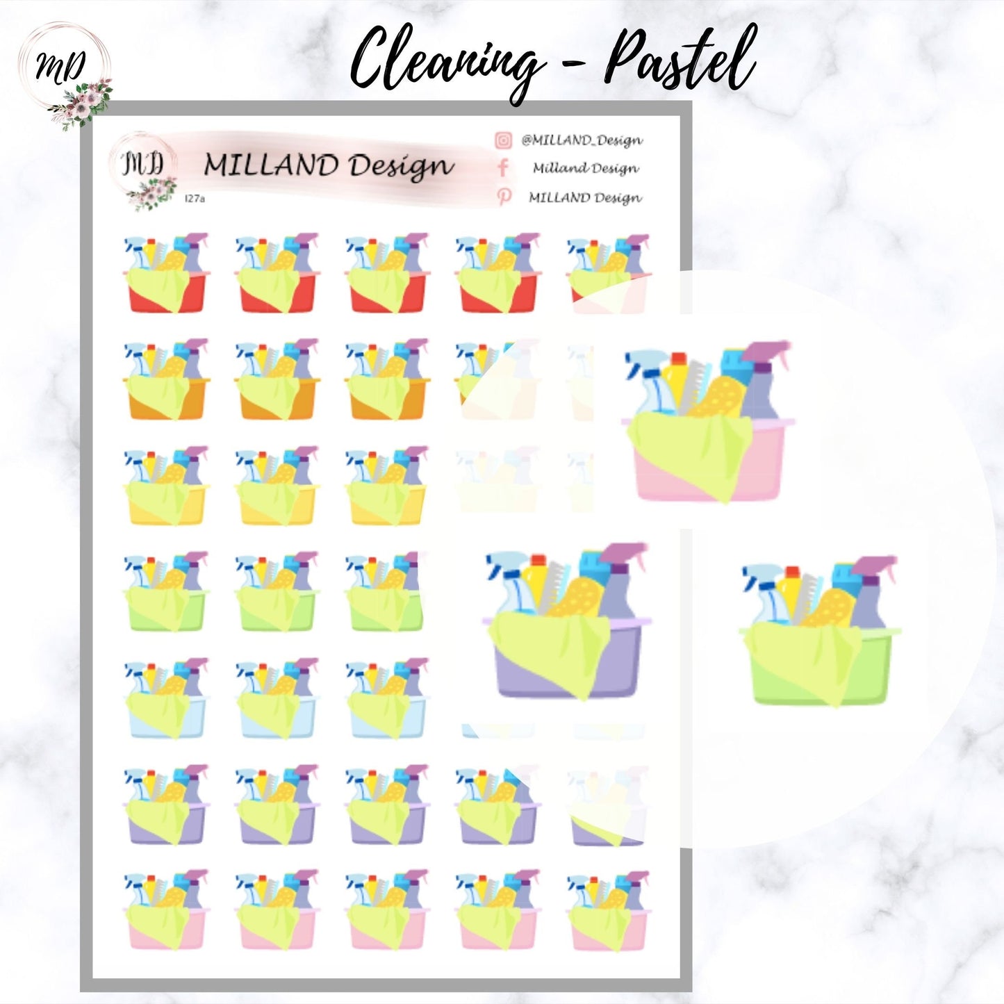 Cleaning the home / house icon sticker for planner