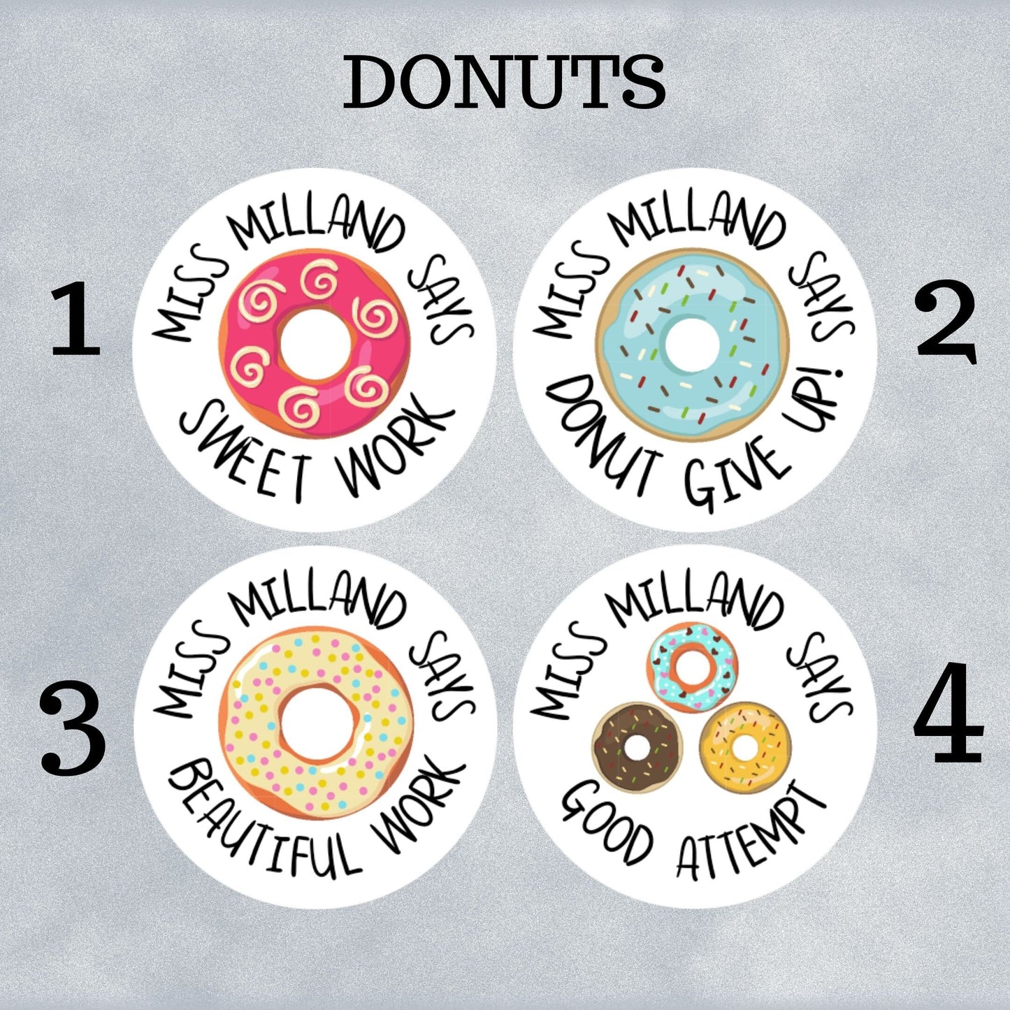 Donut Custom Personalised Teaching Stickers
