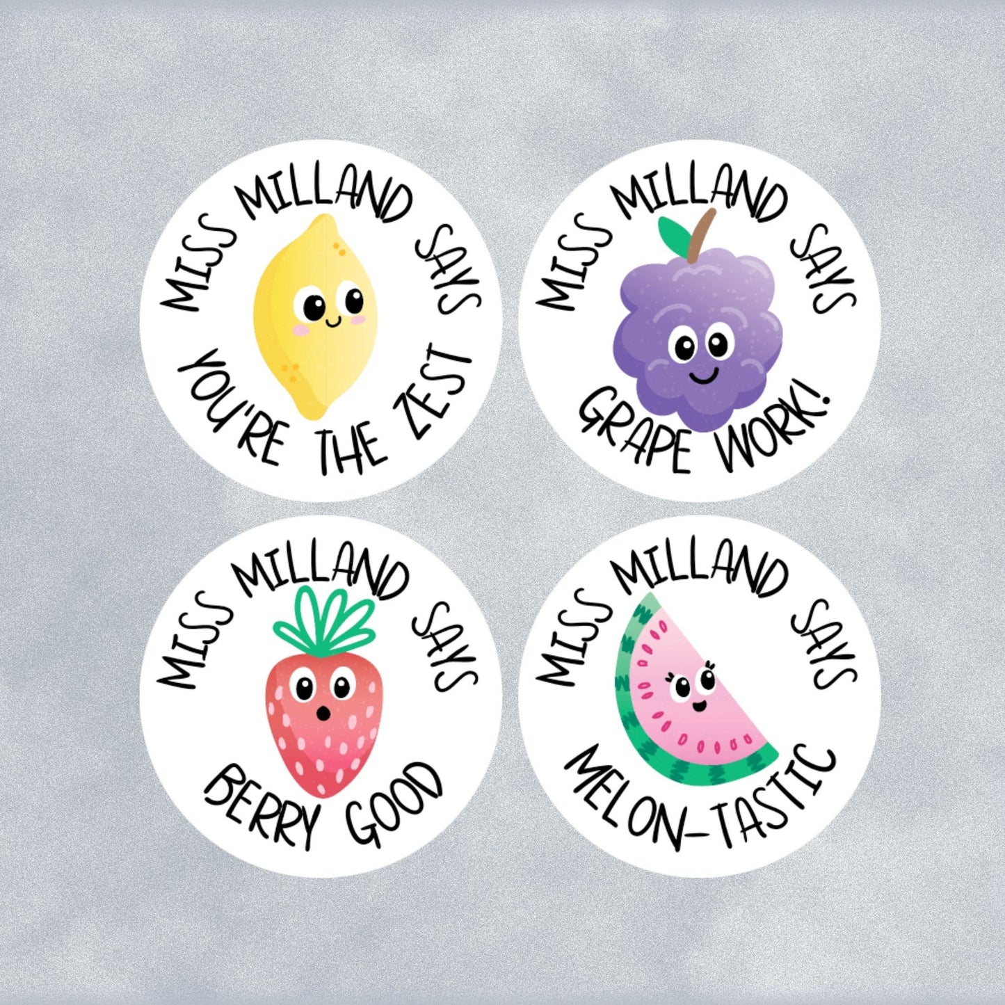 Fruit Custom Personalised Teacher Stickers