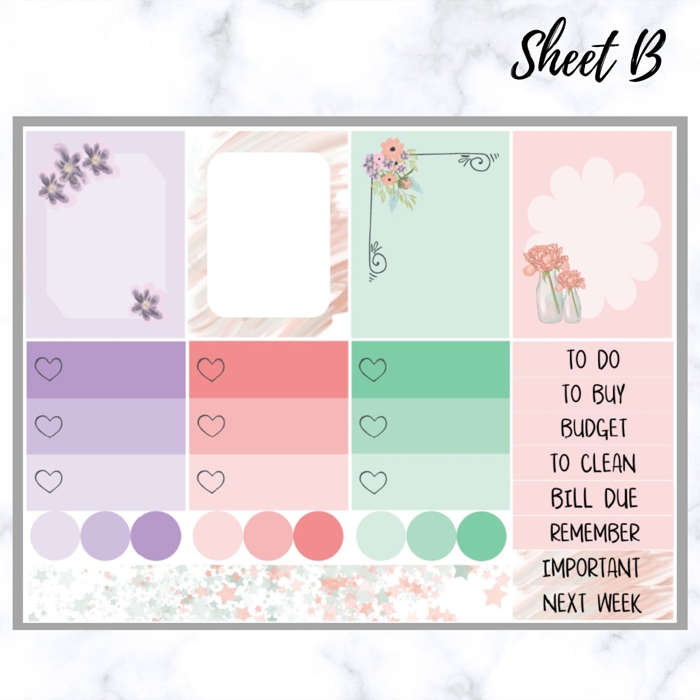 Beautiful Blooms - Planner vertical sticker kit