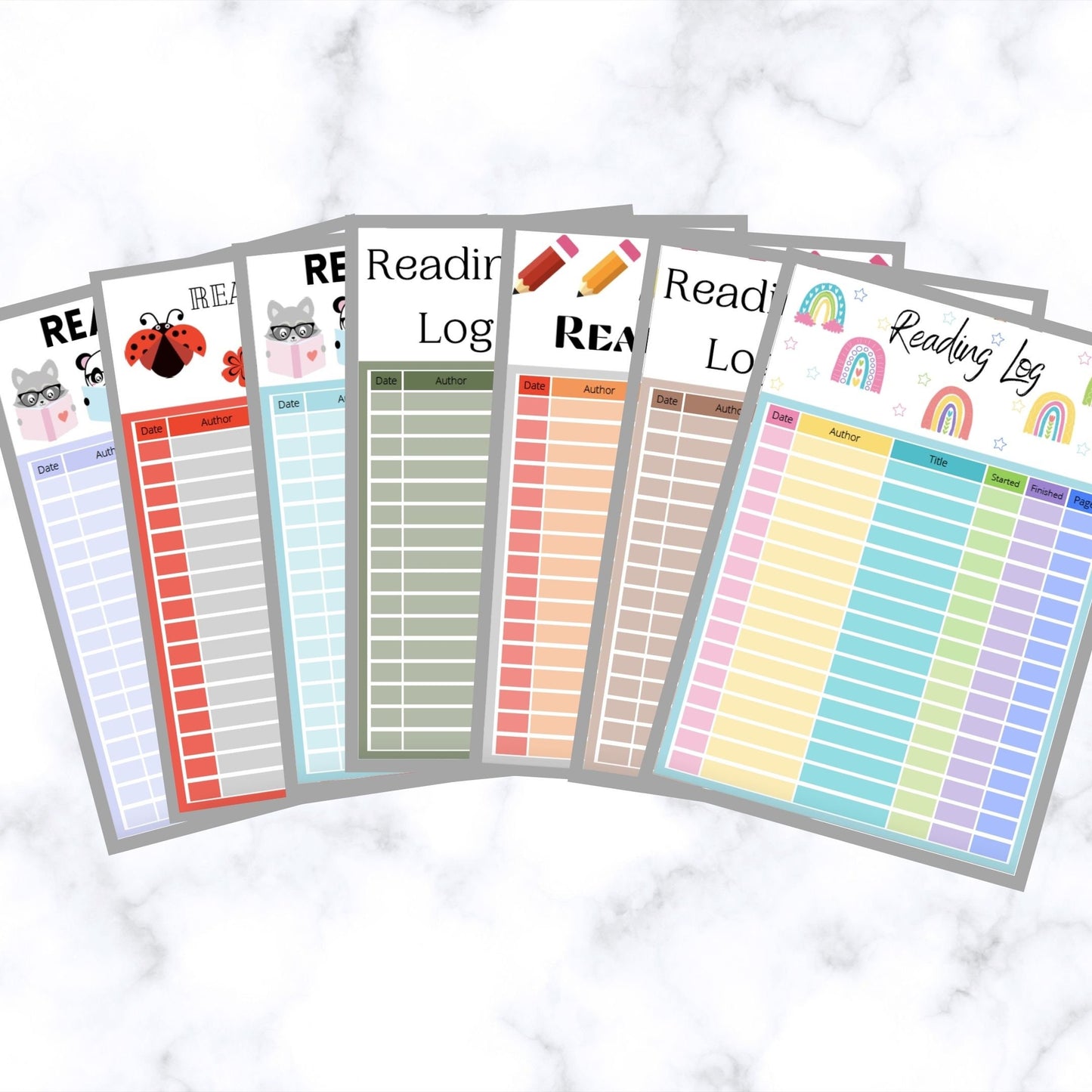 Printable digital download, Student and school reading record and log |
