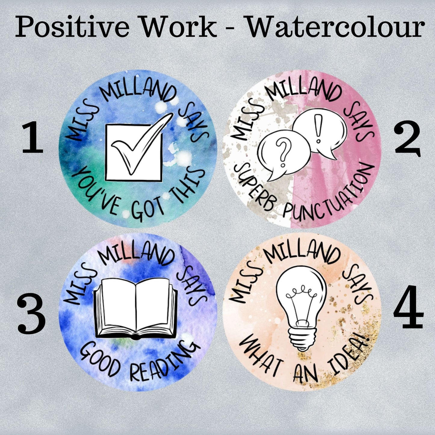 Positive Work  Custom Personalised Teaching Stickers